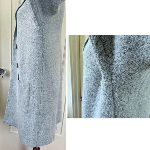 PINK CLOVER Grey Long Cardigan Coatigan Size M - Picture 7 of 14